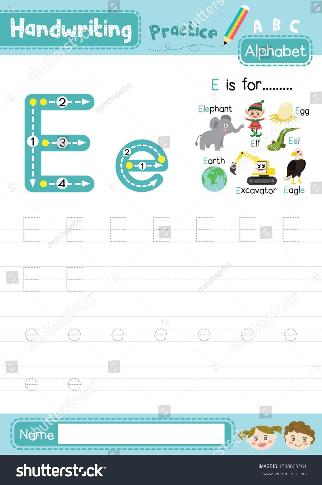 Letter E Uppercase And Lowercase Cute Children Colorful ABC Alphabet Letter E Uppercase And Lowercase Cute Children Colorful ABC Alphabet