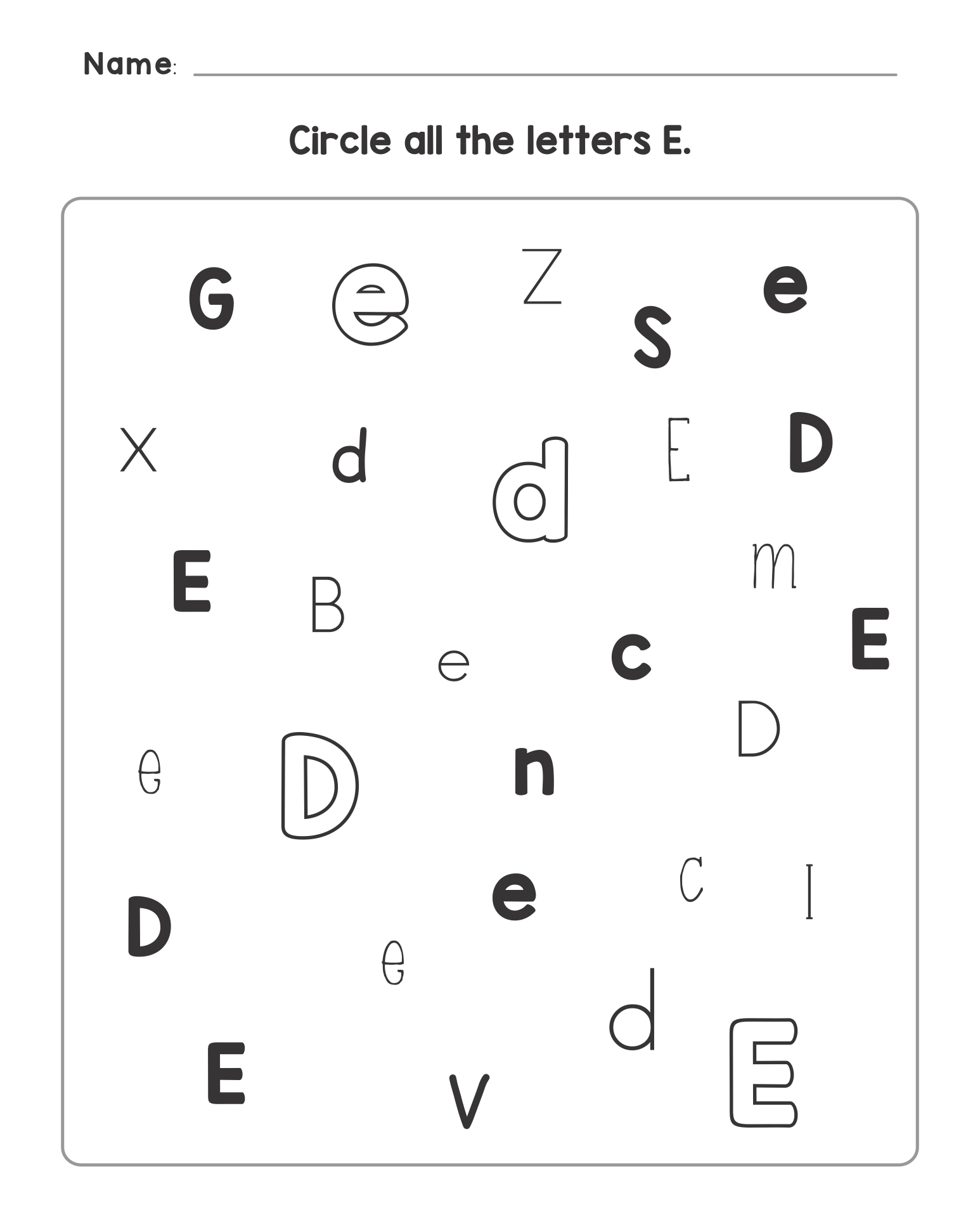 Letter E Worksheets Free 10 Free PDF Printables Printablee