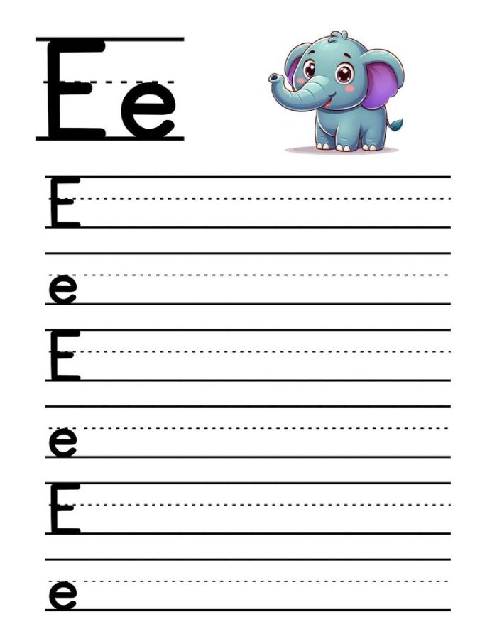 Letter E Writing Practice Worksheets Coloring Page Letter E Writing Practice Worksheets Coloring Page