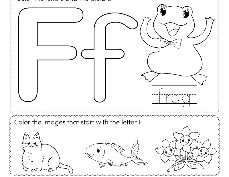 Letter F Coloring Worksheet Free Printable Digital PDF