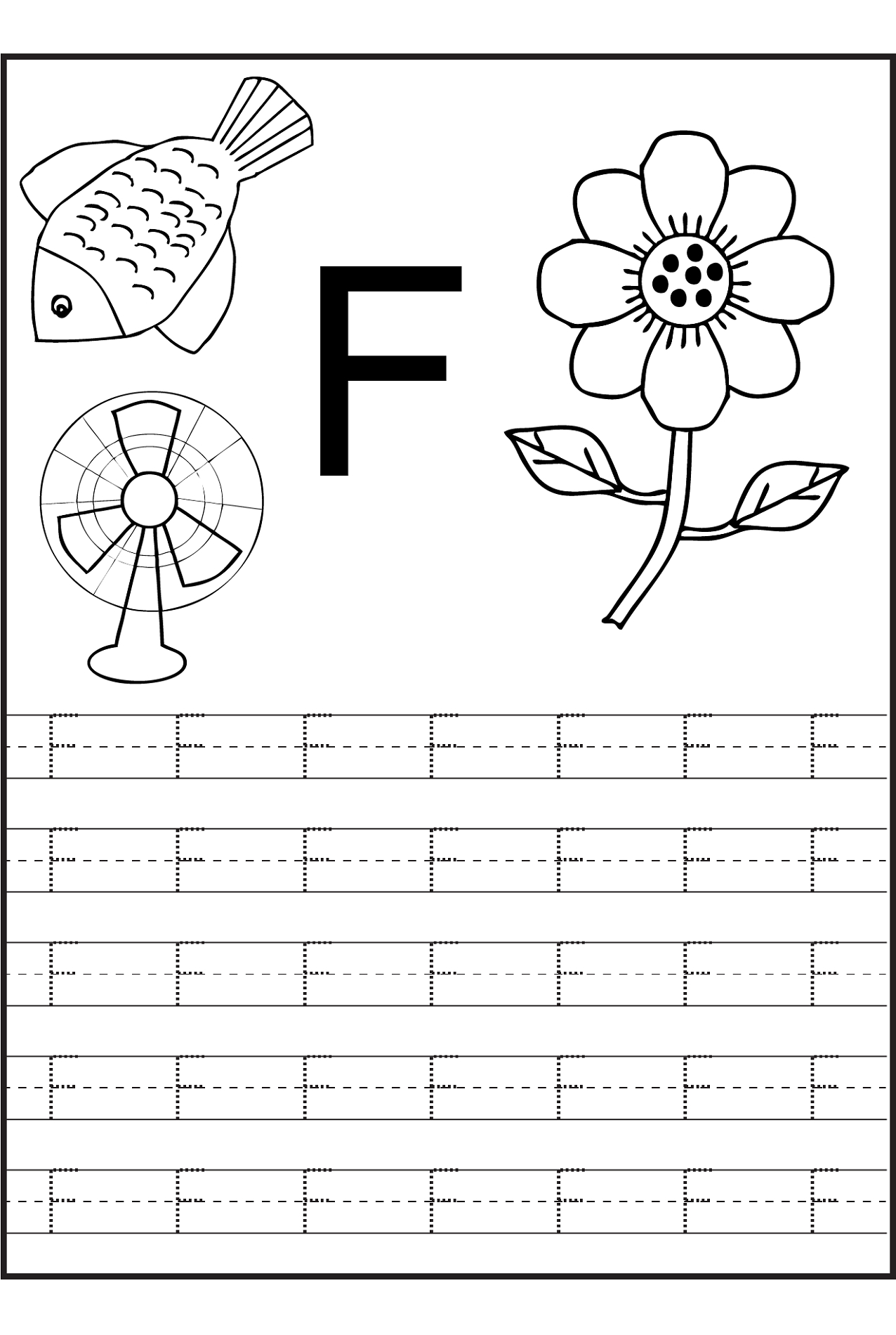Letter F Tracing Sheet Letter F Tracing Sheet