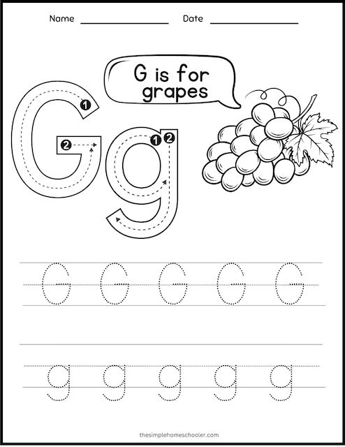 Letter G Letter Tracing Worksheet Big Font KidzeZone Worksheets Letter G Letter Tracing Worksheet Big Font KidzeZone Worksheets