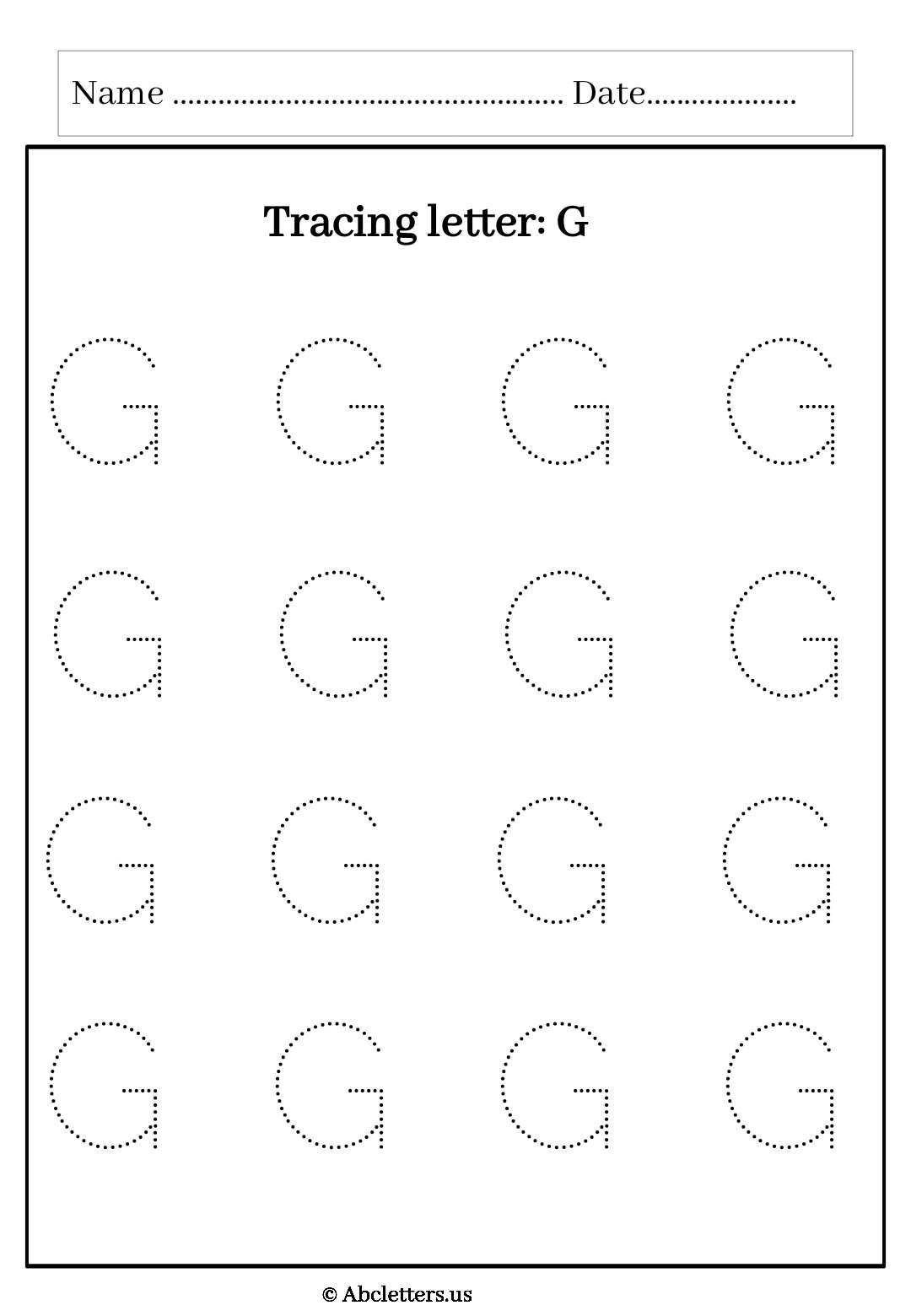 Letter G Lowercase Tracing Practice Worksheet Vector Image Worksheets Letter G Lowercase Tracing Practice Worksheet Vector Image Worksheets