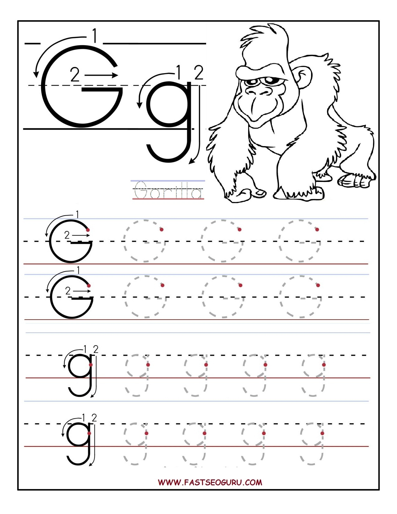 Letter G Printable Worksheets Printable Worksheets