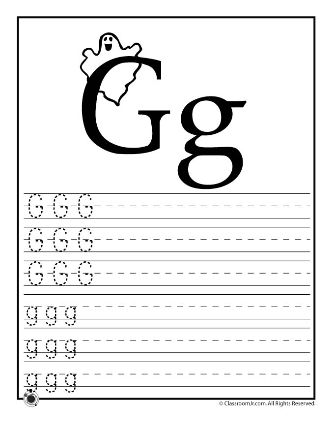 Letter G Tracing Practice Woo Jr Kids Activities Children 39 s 