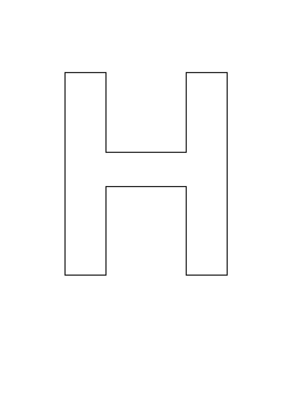 Letter H Template Printable Letter H Template Printable