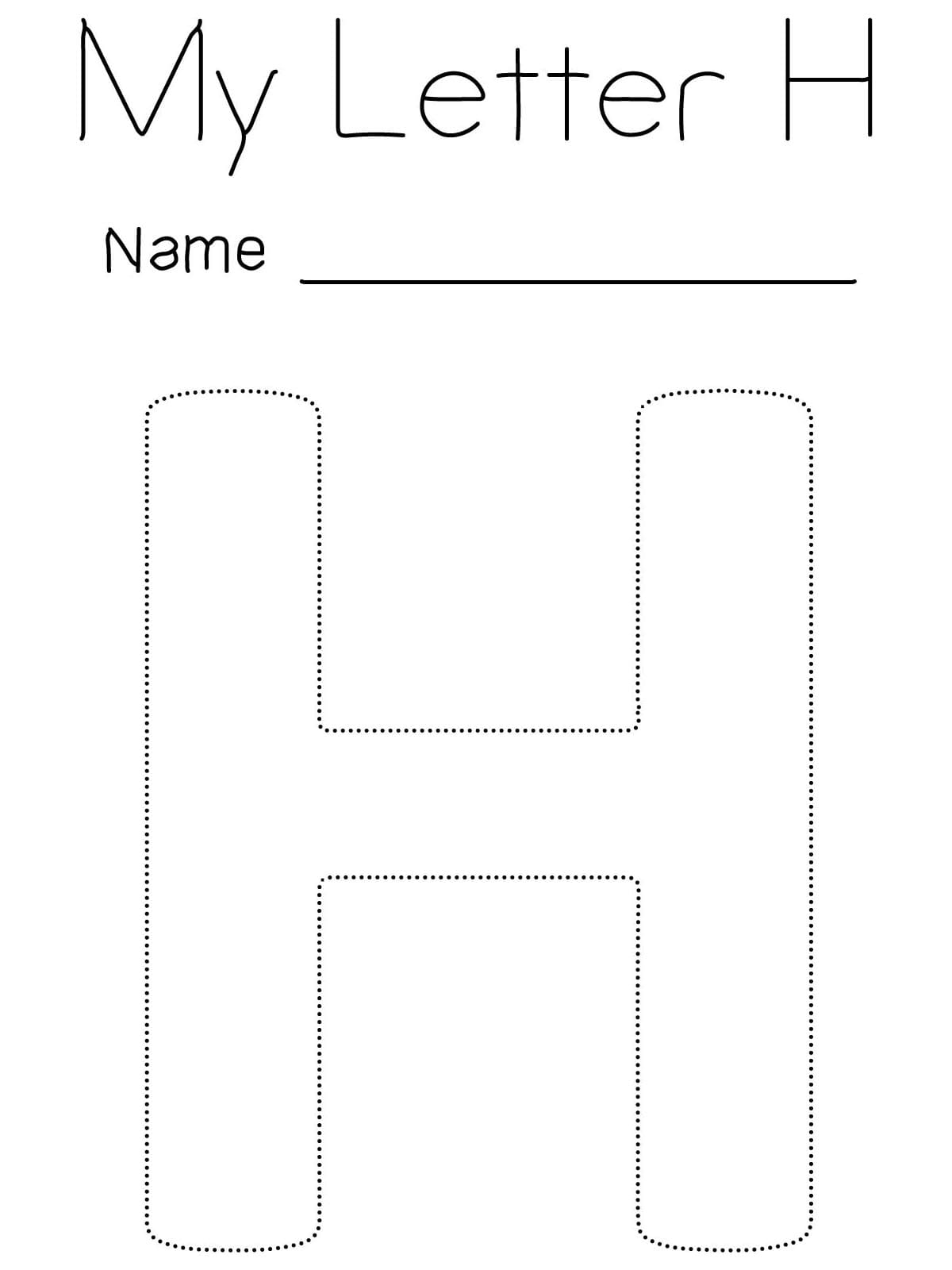 Letter H Tracing Coloring Page Download Print Or Color Online For Free