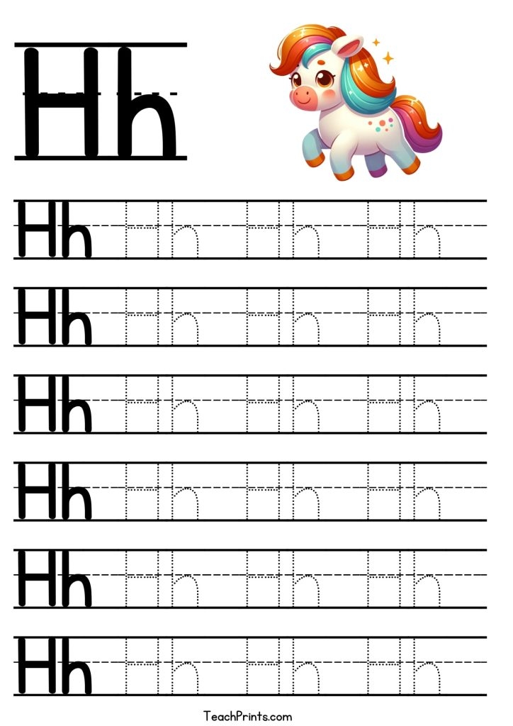 Letter H Tracing Worksheet Free Printables Teach Prints Letter H Tracing Worksheet Free Printables Teach Prints