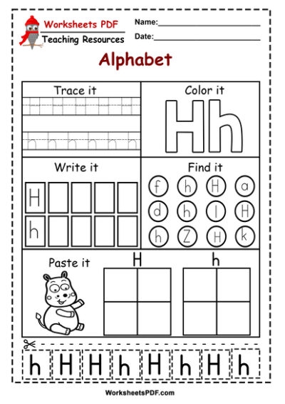 Letter H Worksheets PDF Recognize Trace Print Letter H Worksheets PDF Recognize Trace Print