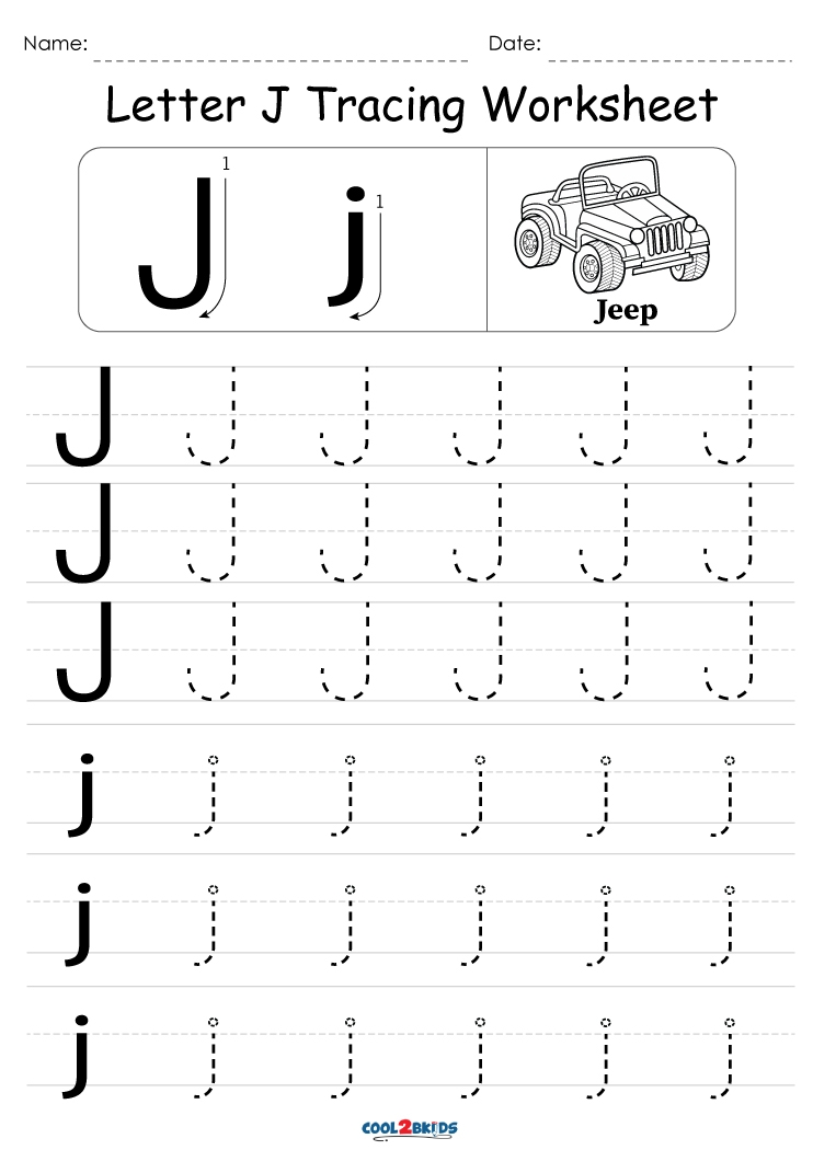 j letter tracing worksheets j letter tracing worksheets