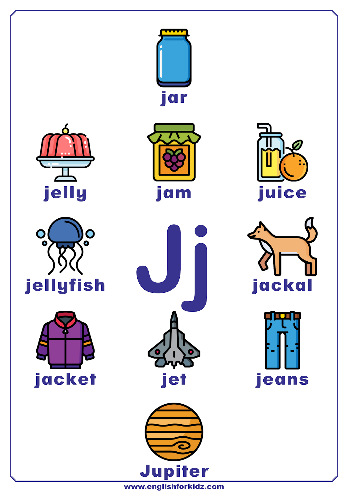 Letter J Words For Preschoolers Letter J Words For Preschoolers