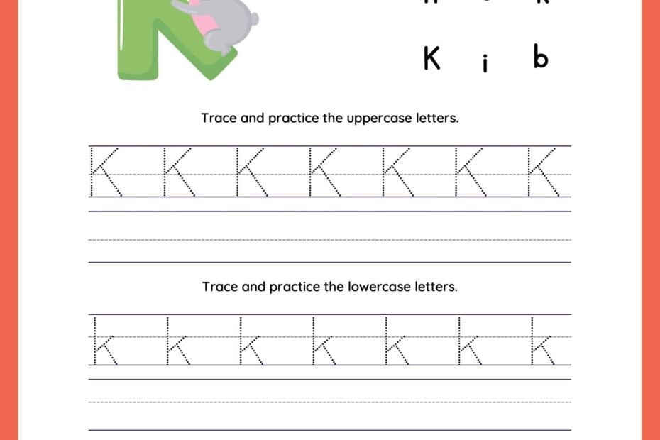 Letter K Tracing Worksheets For Preschool
