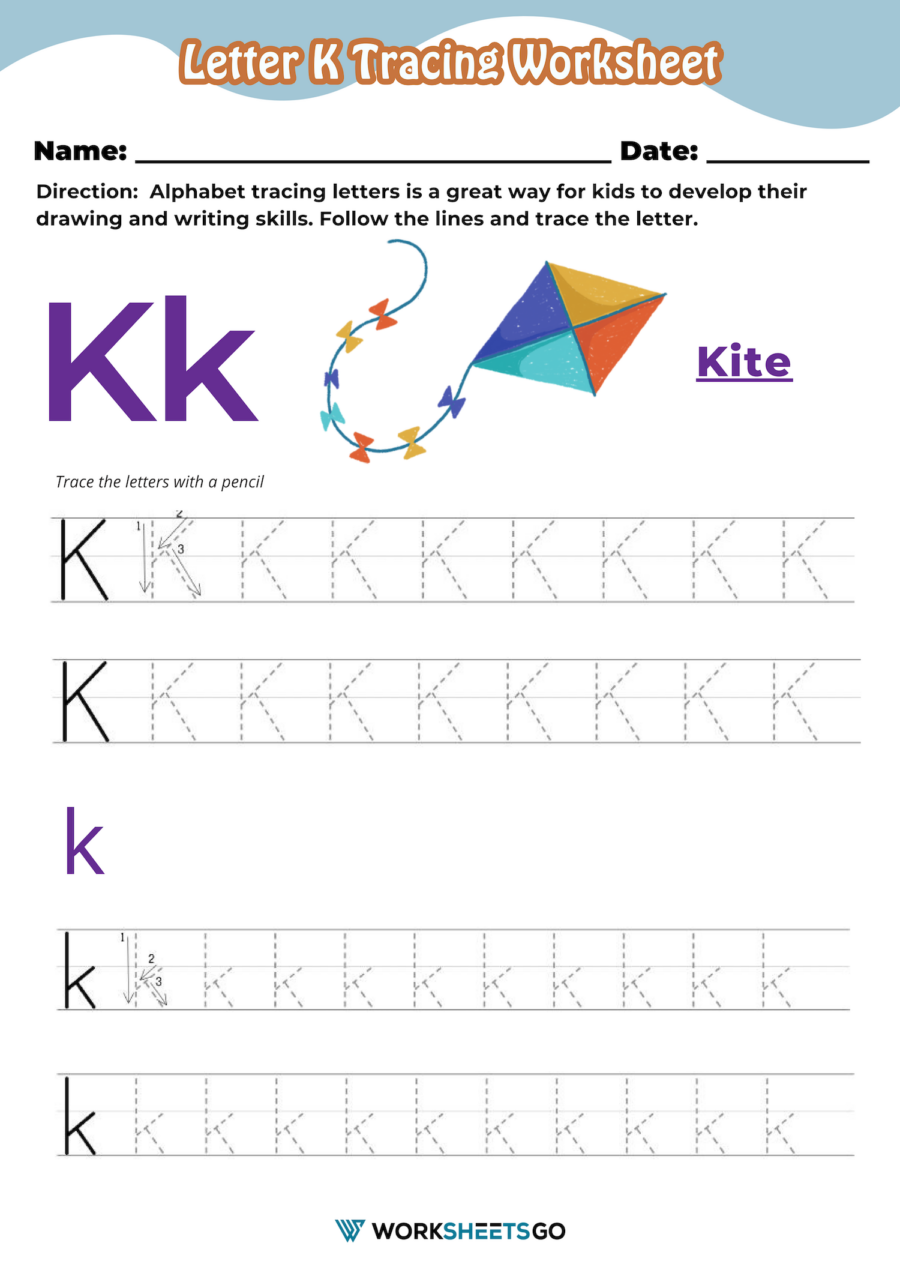 tracing letter k tracing letter k