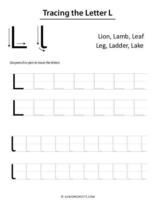 Letter L Uppercase Lowercase Worksheet Printable Letter L Uppercase Lowercase Worksheet Printable