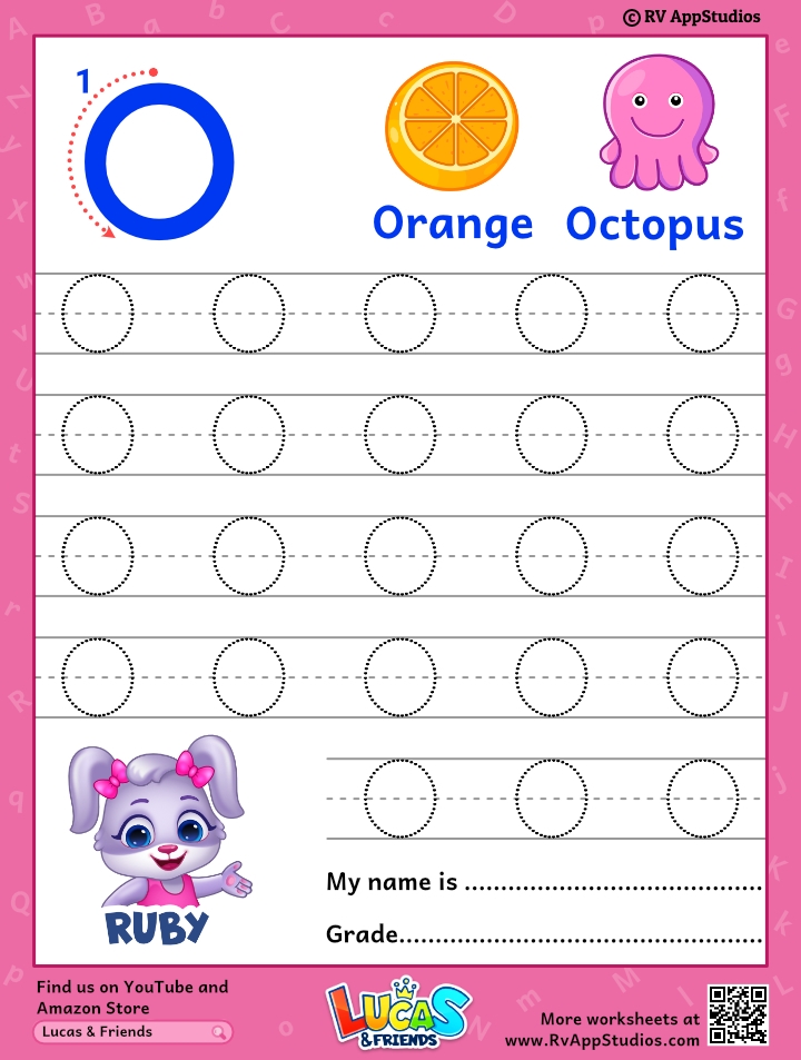 tracing letter o tracing letter o