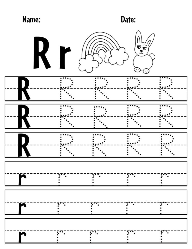 tracing the letter r worksheet