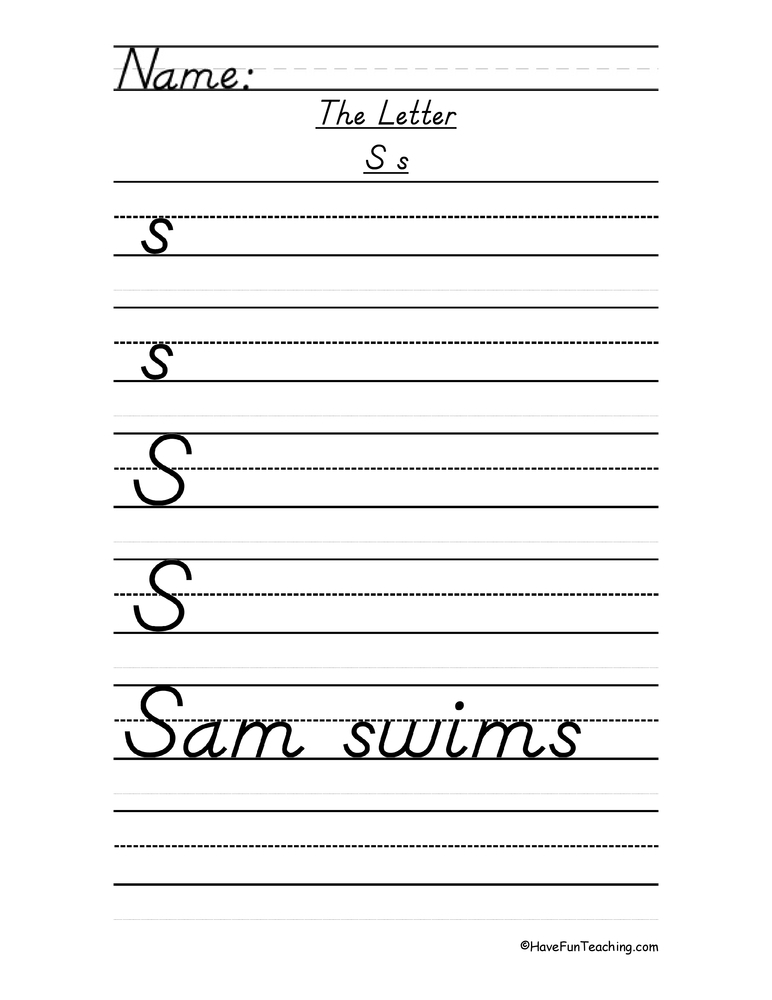 Letter S Handwriting Practice D 39 Nealian Have Fun Teaching Letter S Handwriting Practice D 39 Nealian Have Fun Teaching