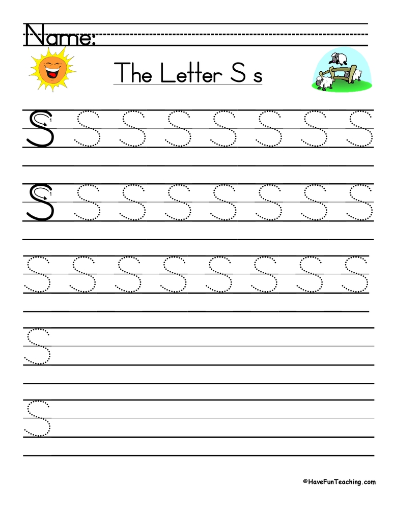 Letter S Handwriting Practice Worksheet Have Fun Teaching Letter S Handwriting Practice Worksheet Have Fun Teaching
