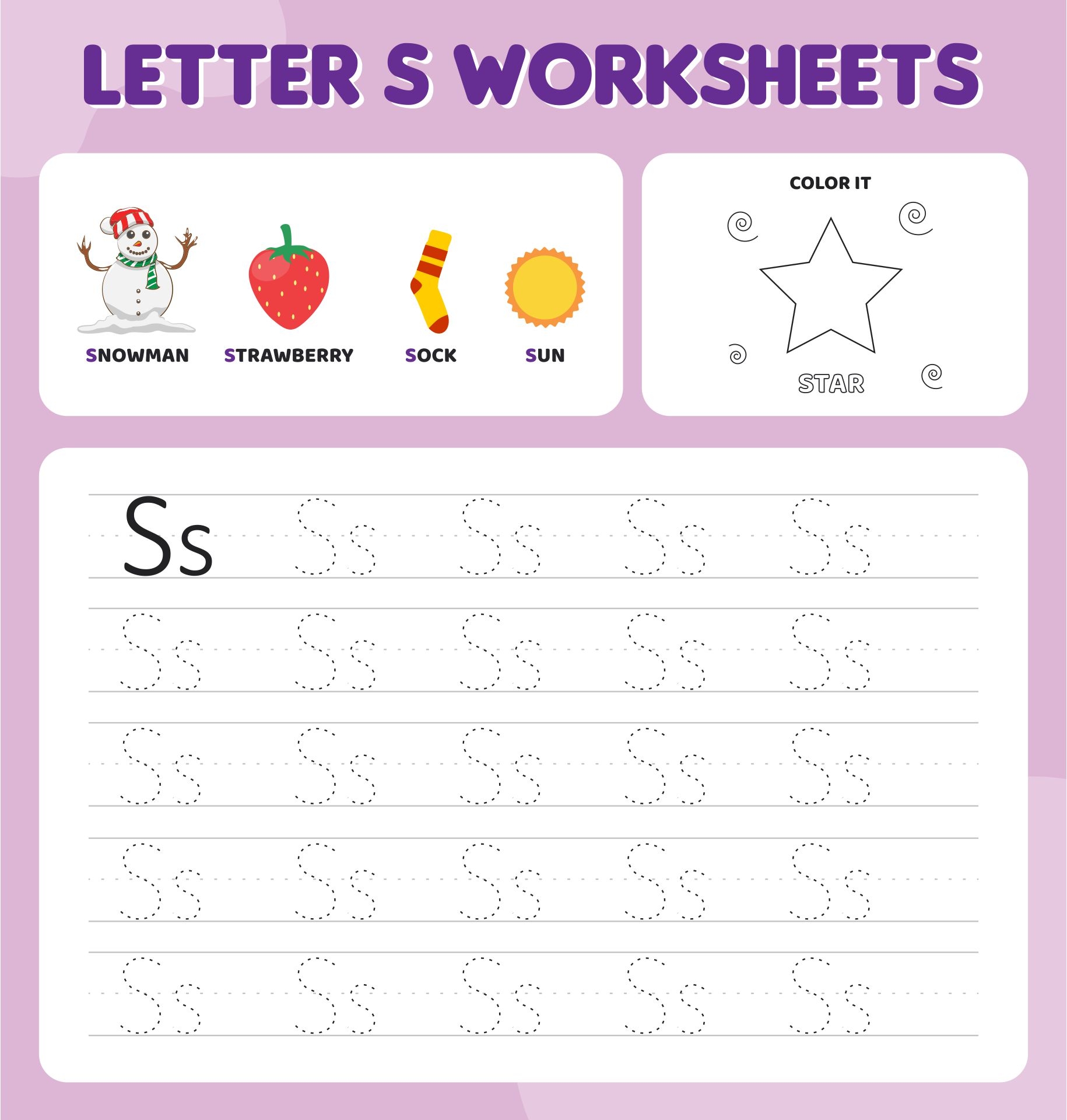 Letter S Printable Worksheets LettersWorksheets