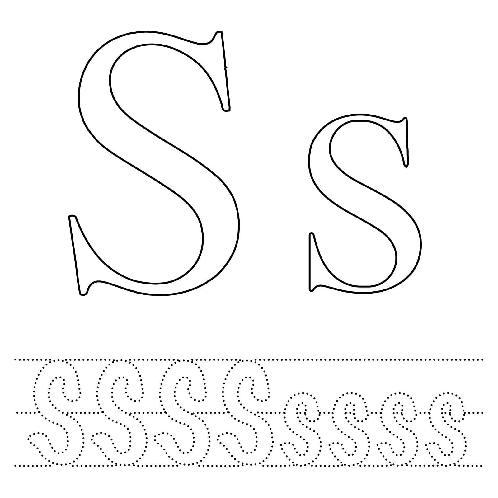 Letter S Tracing Coloring Page Download Print Or Color Online For Free