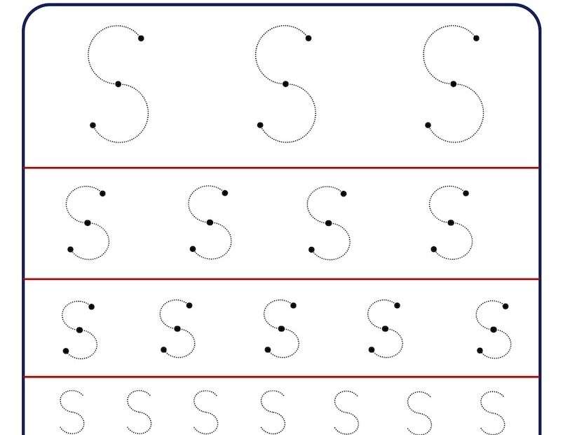 Letter S Tracing Worksheet Different Sizes KidzeZone Letter Tracing