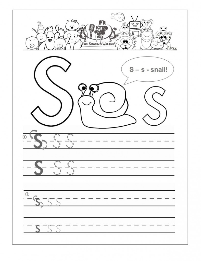 printable letter s worksheets