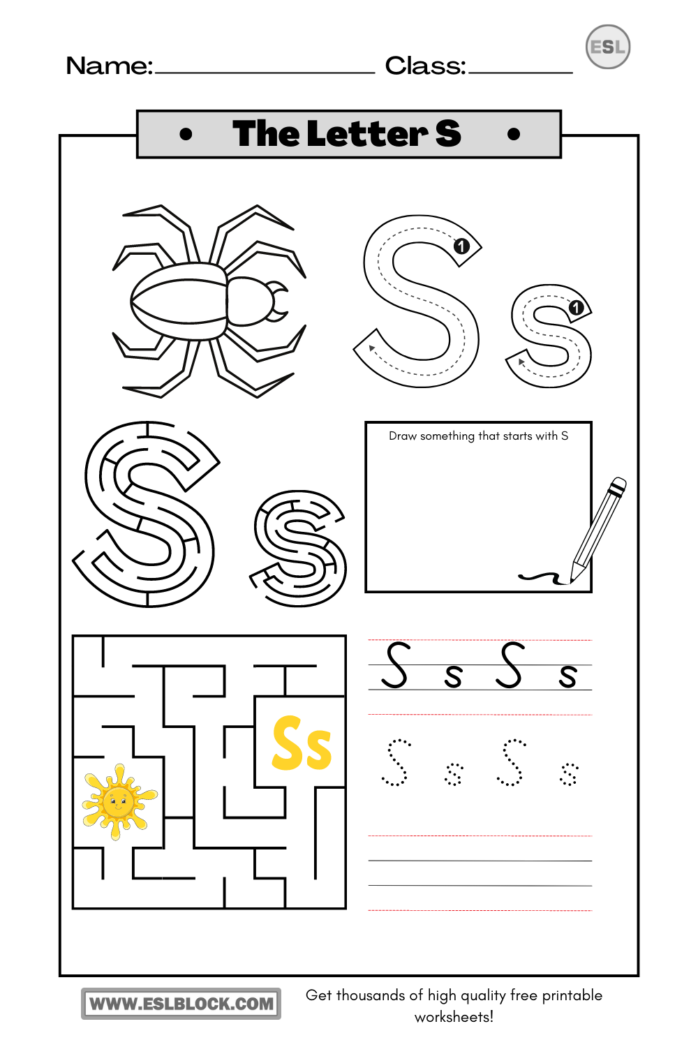 Letter S Worksheets Worksheets Library