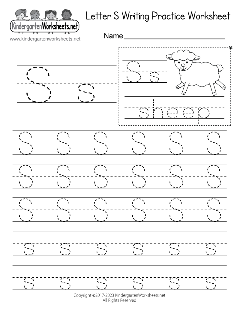 Letter S Writing Practice Worksheet Free Printable Digital PDF