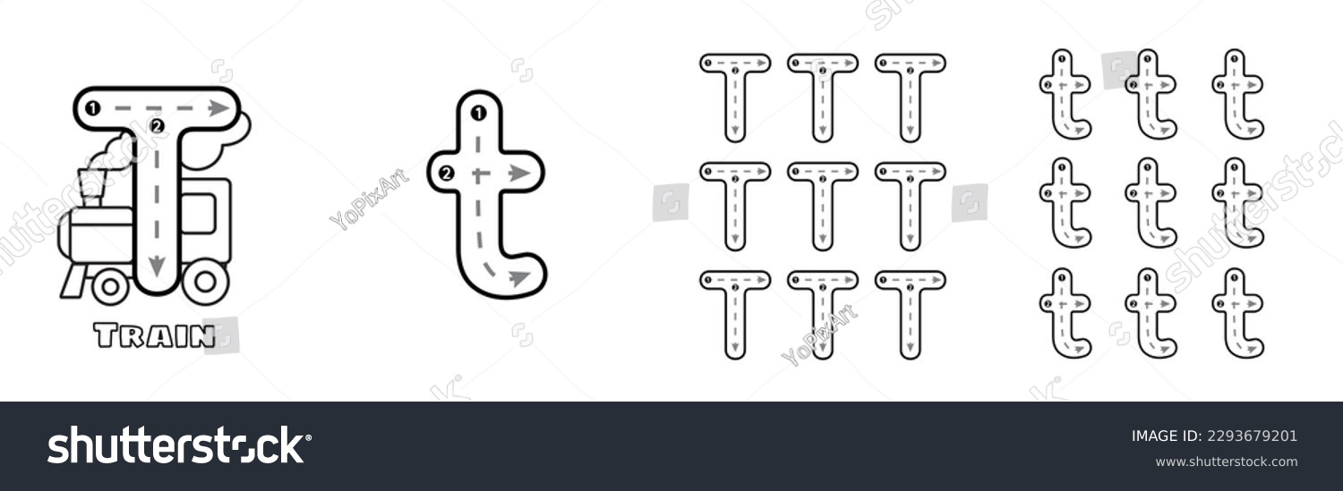 Letter T Trace Uppercase Lowercase Abc Stock Vector Royalty Free Letter T Trace Uppercase Lowercase Abc Stock Vector Royalty Free