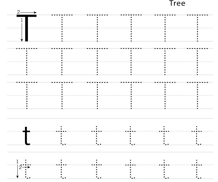 Letter T Tracing Worksheet LetterWorksheet