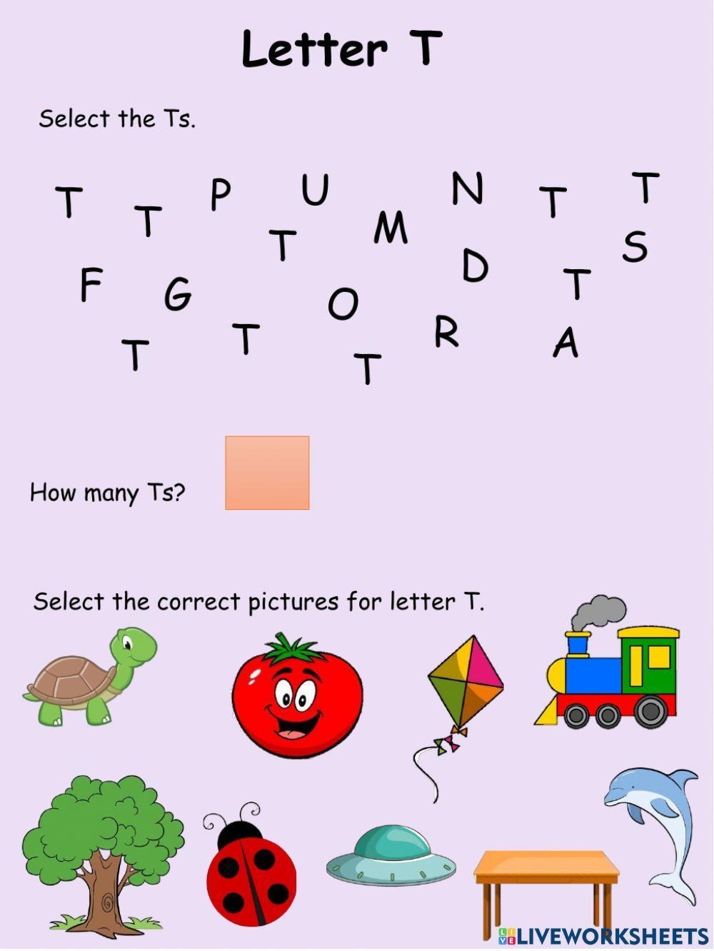 letter t worksheets free printables