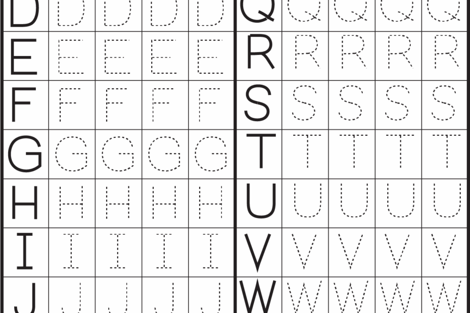 Letter Tracing For Kindergarten Letter Tracing Worksheets