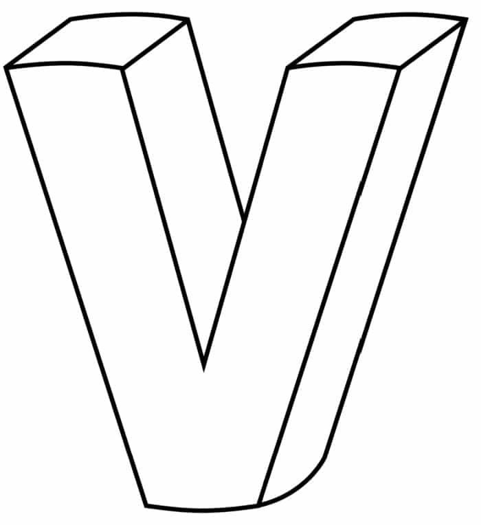 Letter V Template Printable