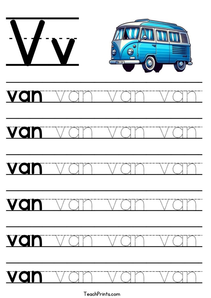 Letter V Tracing Worksheet Free Printables Teach Prints Letter V Tracing Worksheet Free Printables Teach Prints