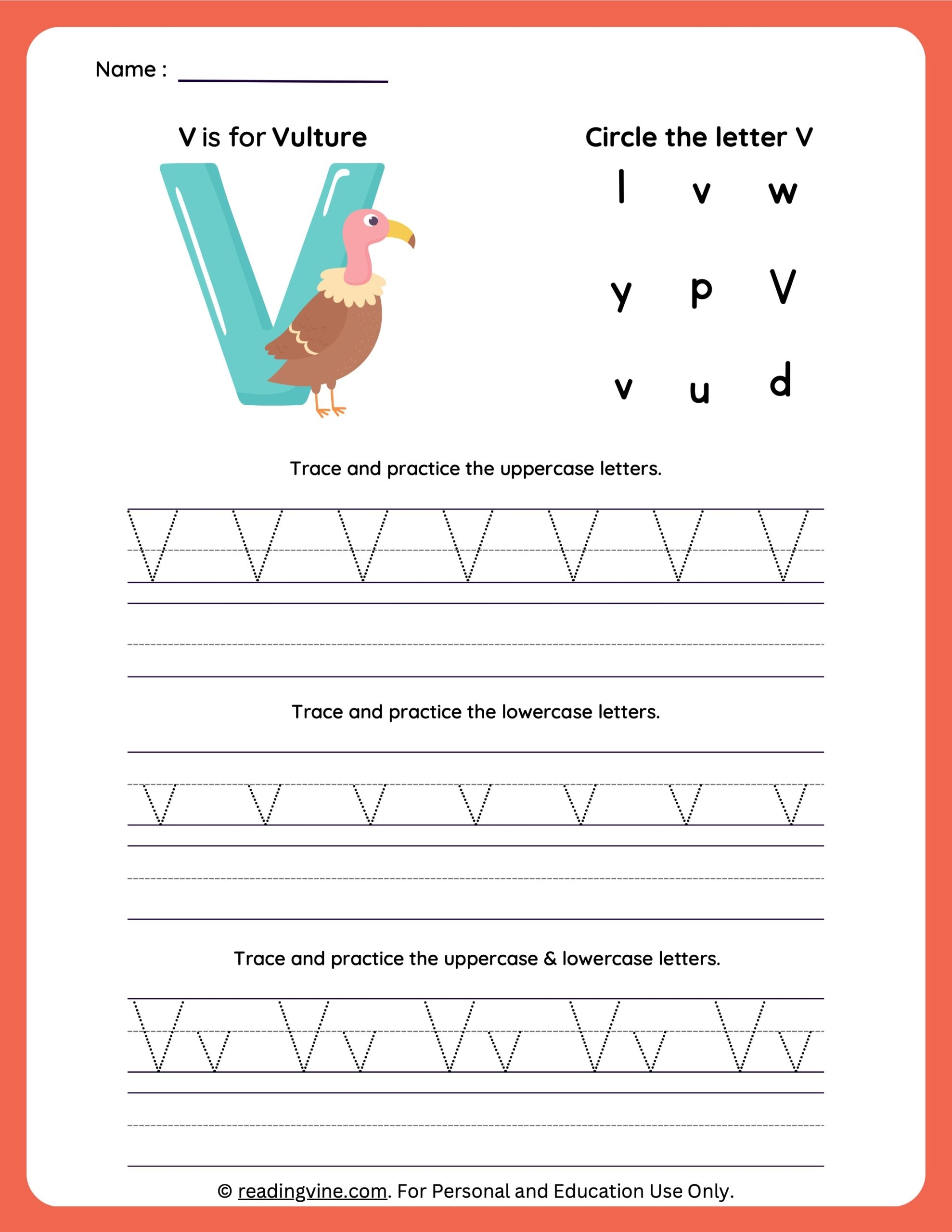letter v tracing letter v tracing
