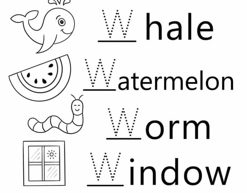 Letter W Coloring Page All Kids Network Worksheets Library