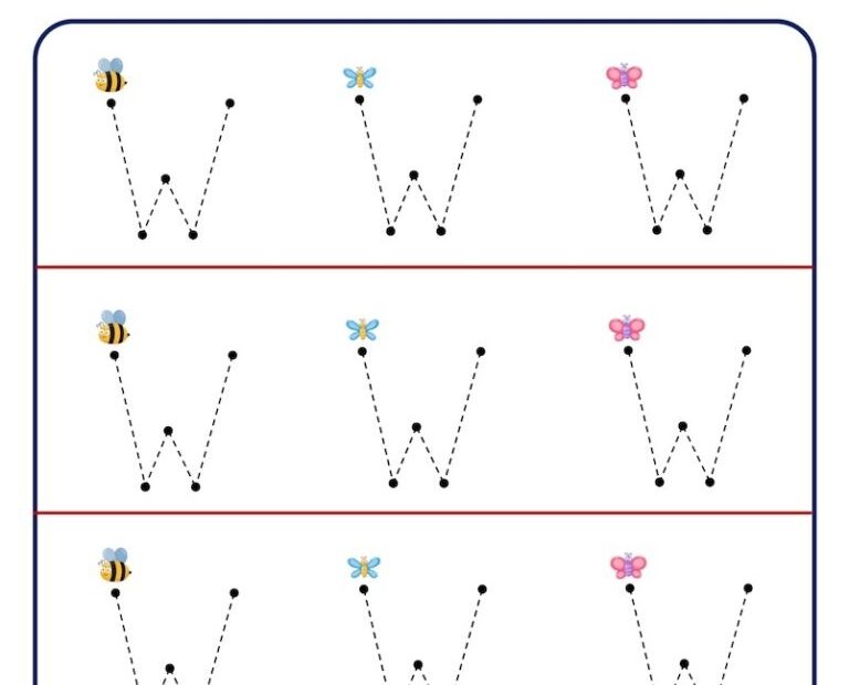 Letter W Tracing Upper Case KidzeZone