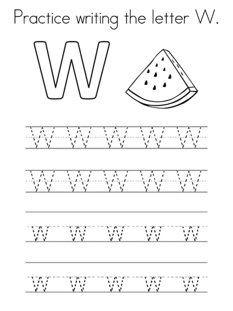 Letter W Tracing Worksheet Coloring Page Download Print Or Color Letter W Tracing Worksheet Coloring Page Download Print Or Color