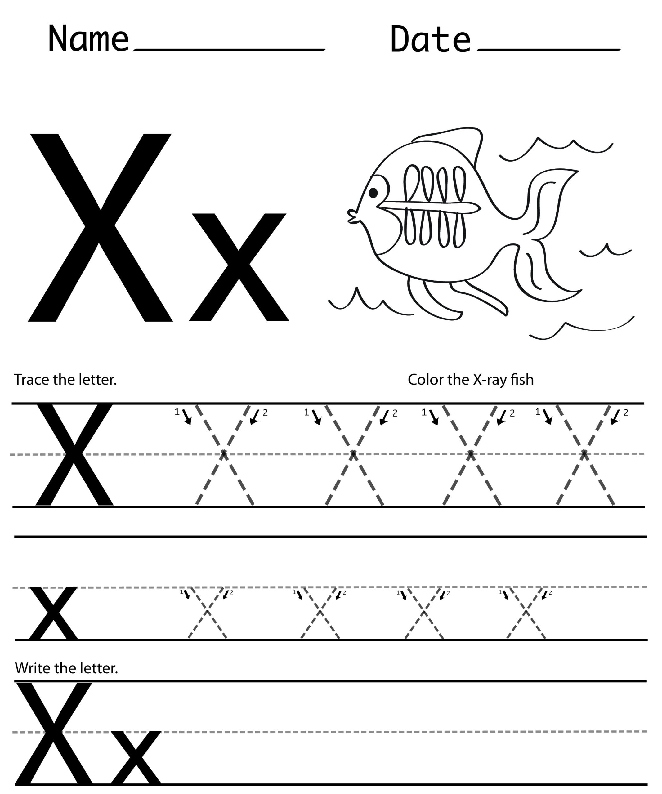Letter X Preschool Worksheets Letter Tracing Worksheets