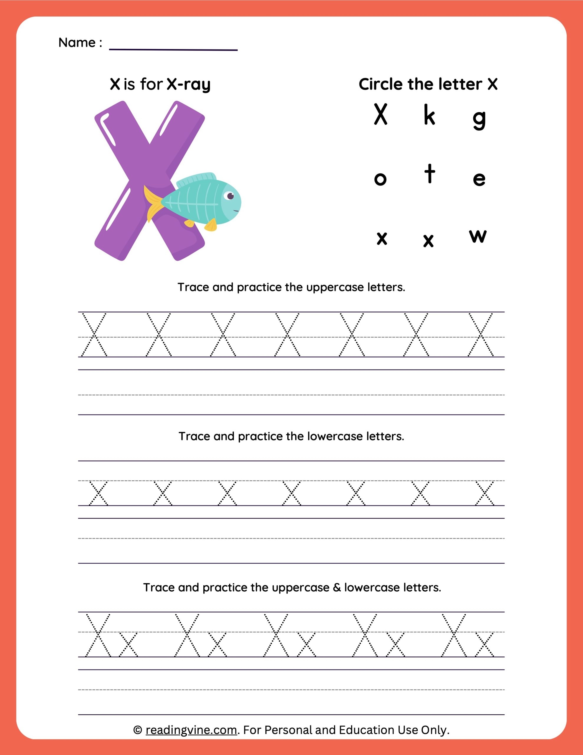 Letter X Tracing Worksheet All Kids Network Worksheets Library
