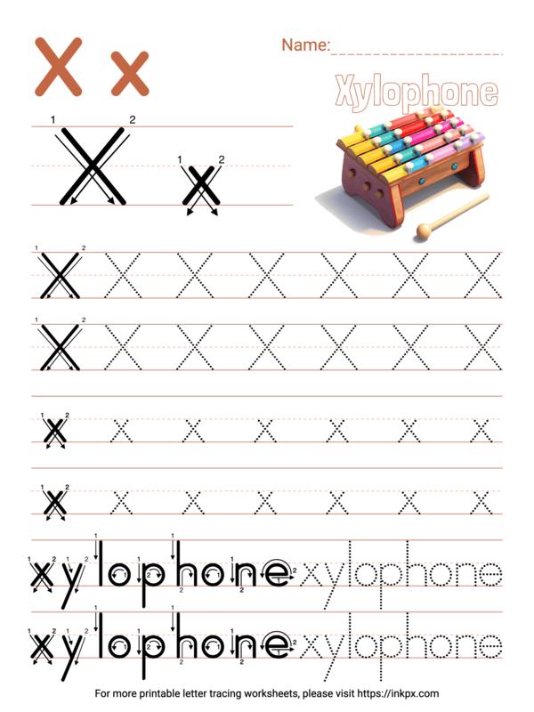 Letter X Tracing Worksheet Big Font KidzeZone Worksheets Library Letter X Tracing Worksheet Big Font KidzeZone Worksheets Library