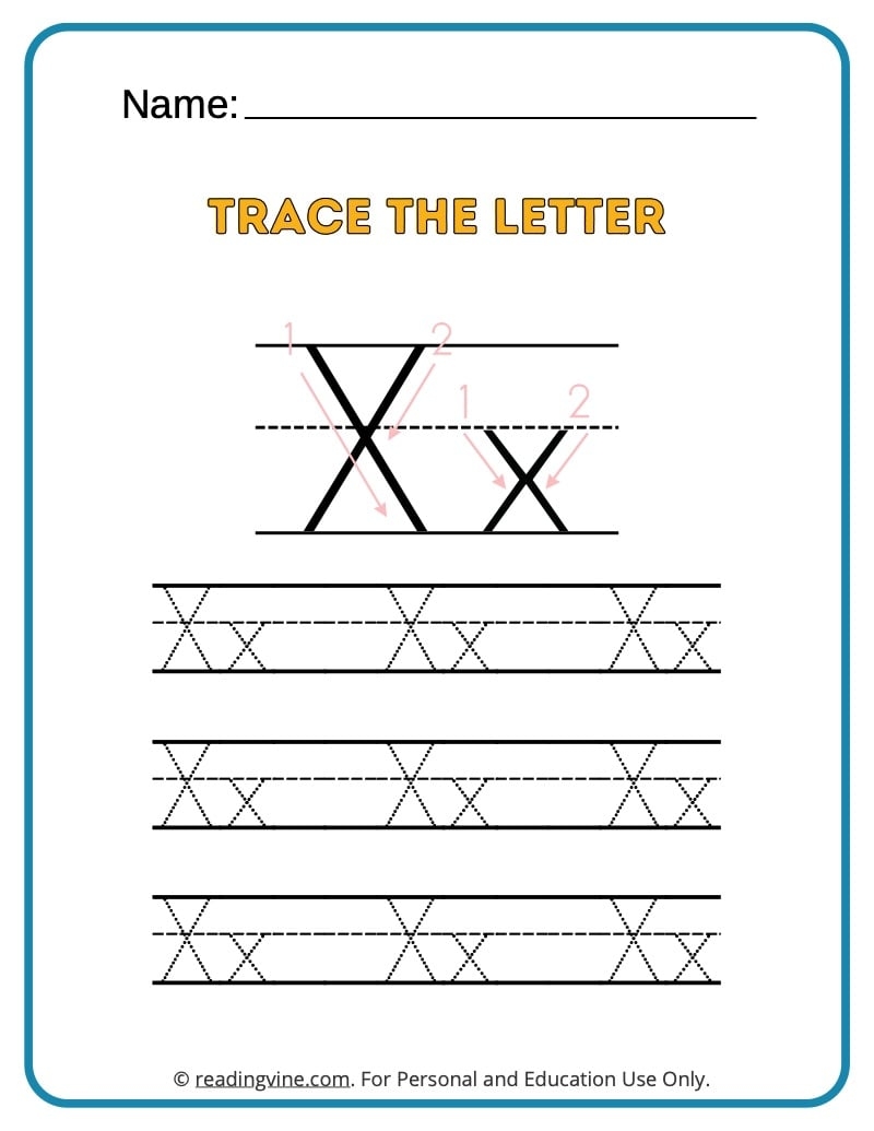 letter x tracing for preschoolers letter x tracing for preschoolers
