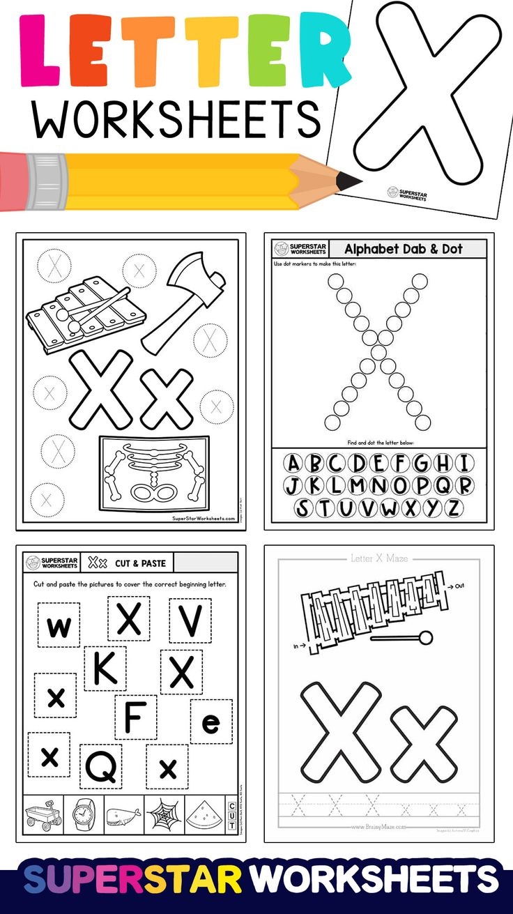 letter x worksheets for preschoolers