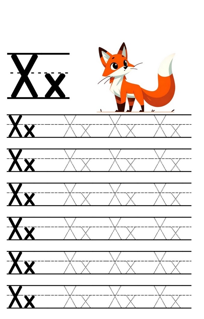 Letter X Writing Practice Worksheet Worksheets HQ