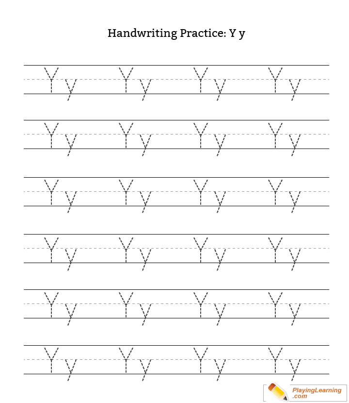 Letter Y Handwriting Worksheets AlphabetWorksheetsFree