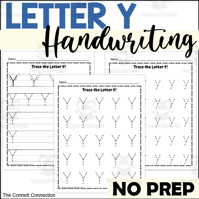 Letter Y Handwriting Worksheets By Teach Simple