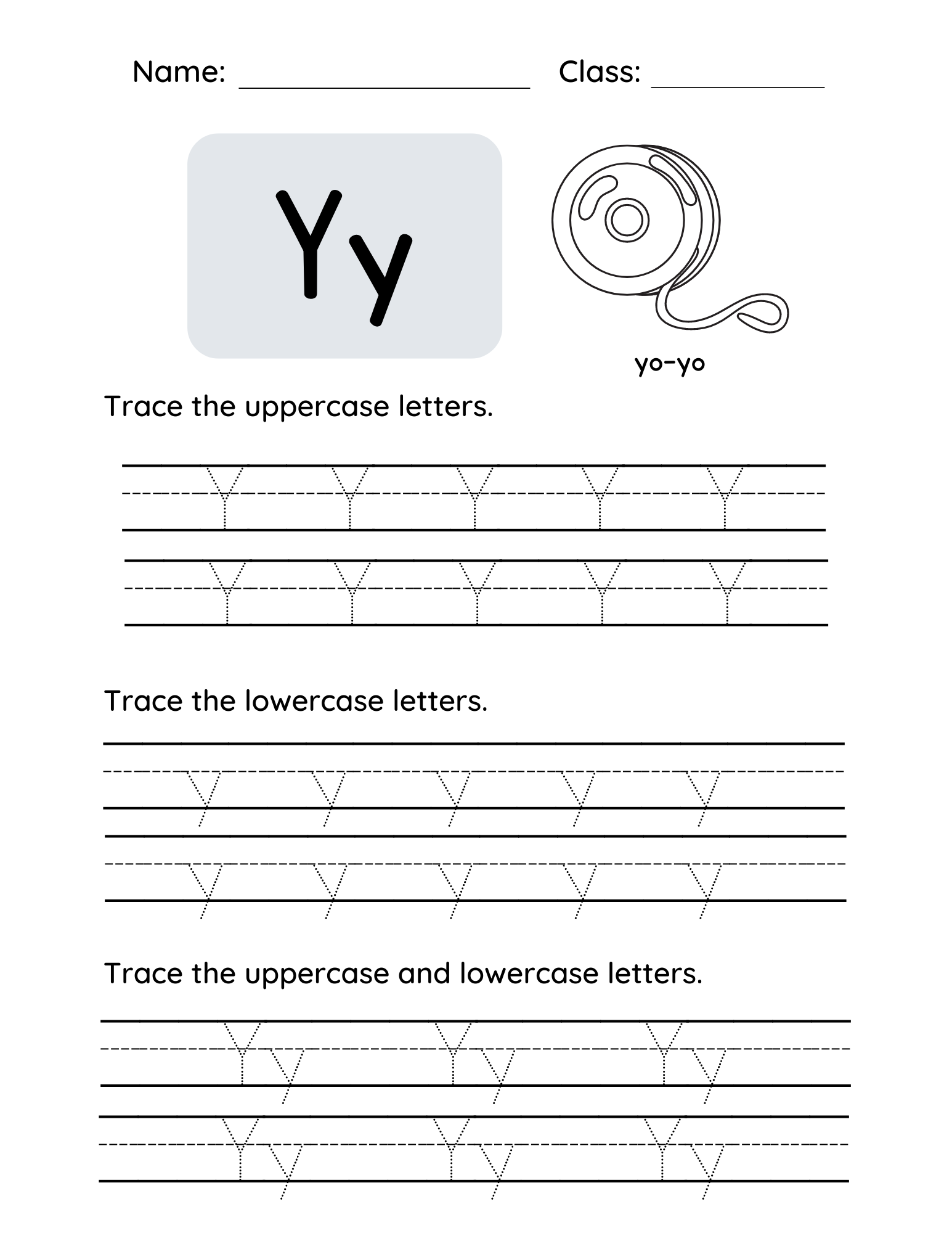 Letter Y Tracing Worksheets For Toddlers And Preschool Children Letter Y Tracing Worksheets For Toddlers And Preschool Children