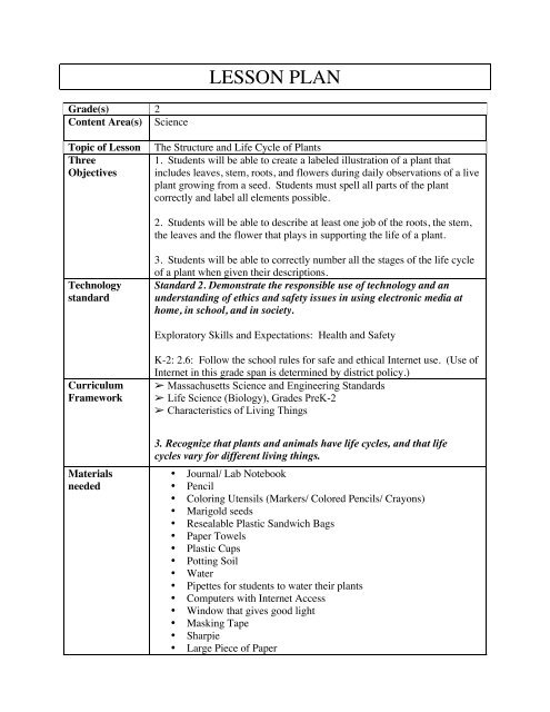 Life Cycle Lesson Plans Life Cycle Lesson Plans
