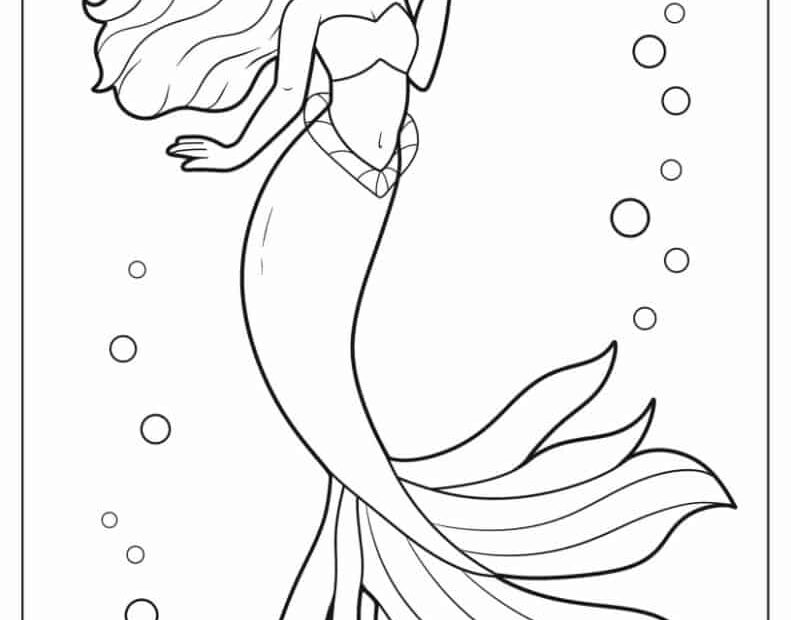 Little Mermaid Printable Coloring Sheets Free Coloring Sheet