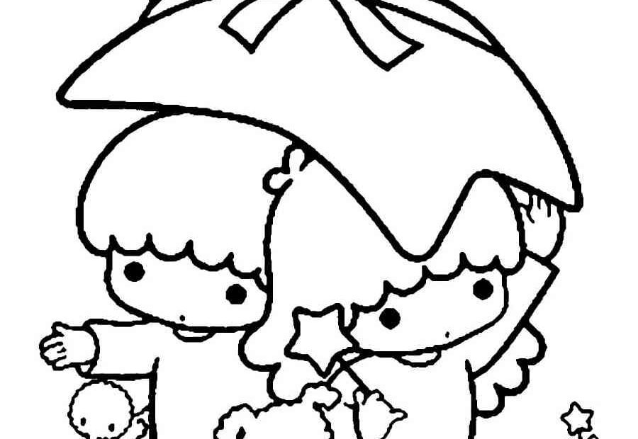 Little Twin Stars Coloring Page Coloring Home